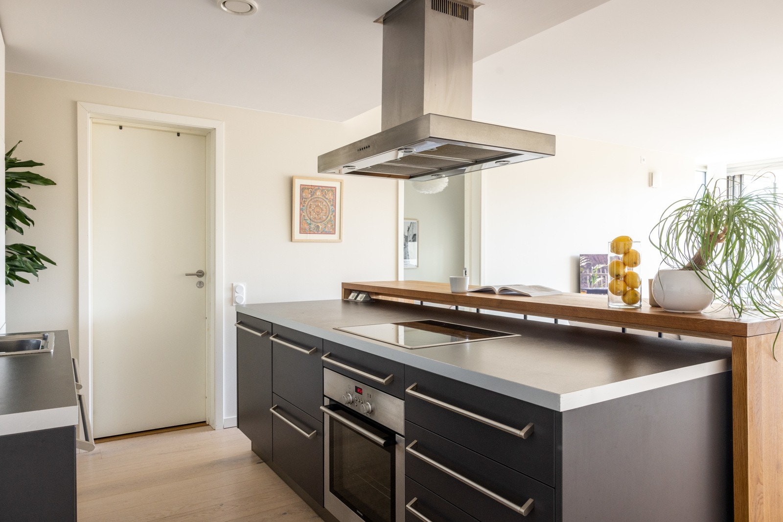 Kjøkkenet har god skap- og benkeplass, samt ventilator med avtrekk ut. Galleribilde