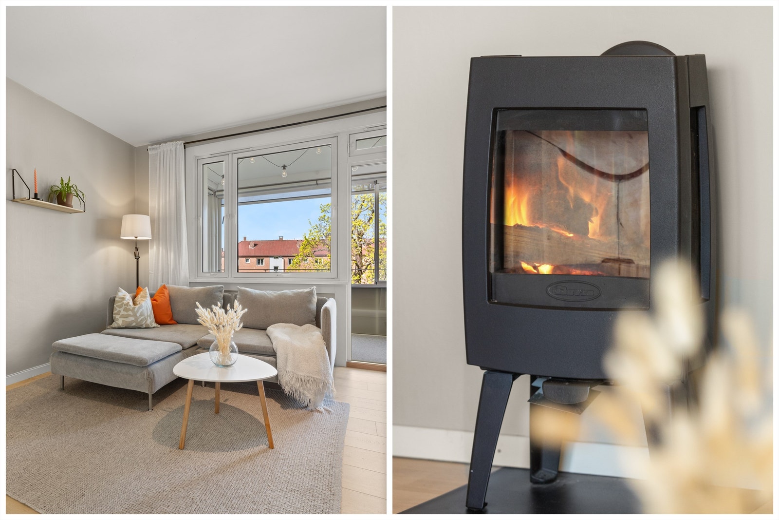 I stuen er det også en herlig peisovn, ny fra 2018 - perfekt for kalde vinterkvelder! Galleribilde