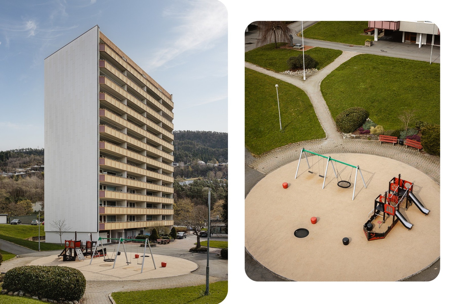 Borettslaget har en velholdt fasade og fine uteområder Galleribilde