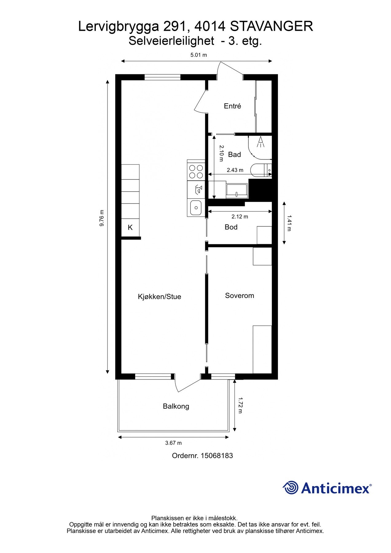 Plantegning. Kan avvike fra de faktiske forhold. Galleribilde
