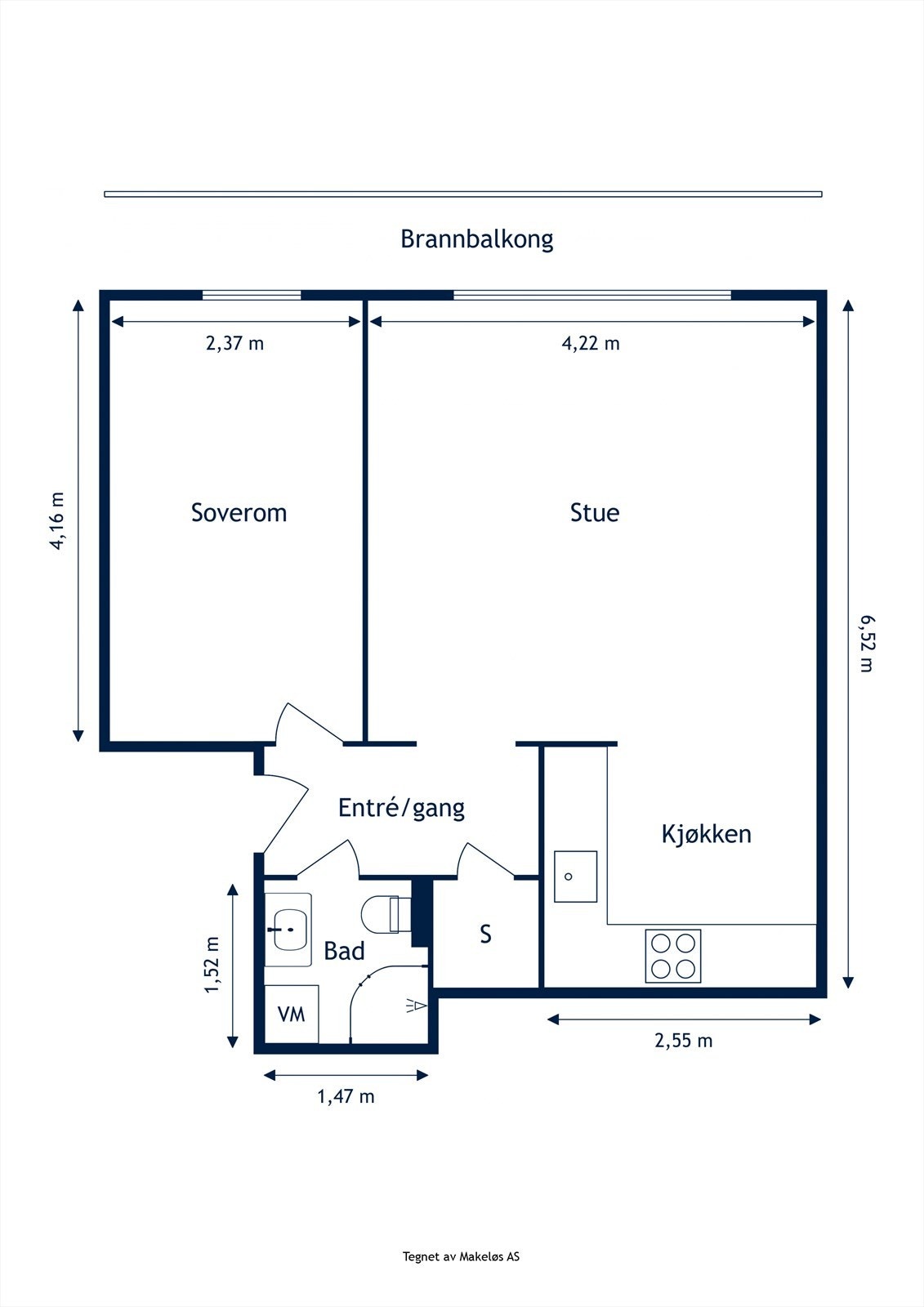 Plantegning | 5. etasje | Båhusveien 26. Galleribilde