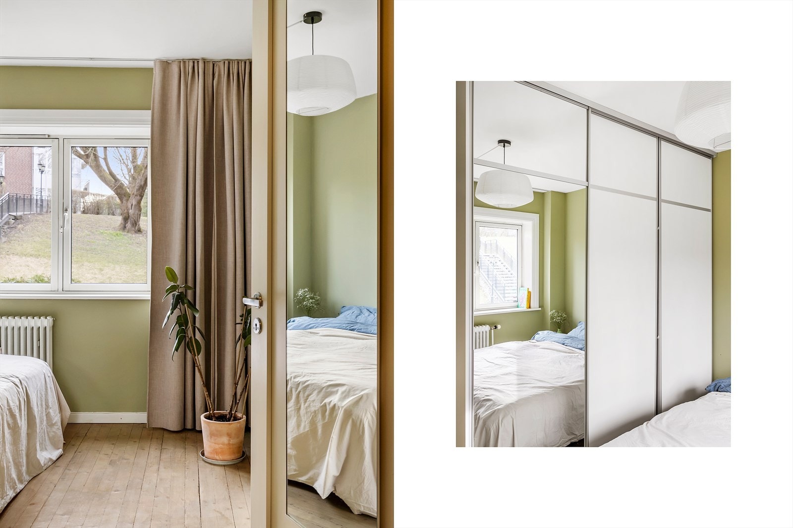 Det er godt med skapplass i det medfølgende garderobeskapet. Galleribilde