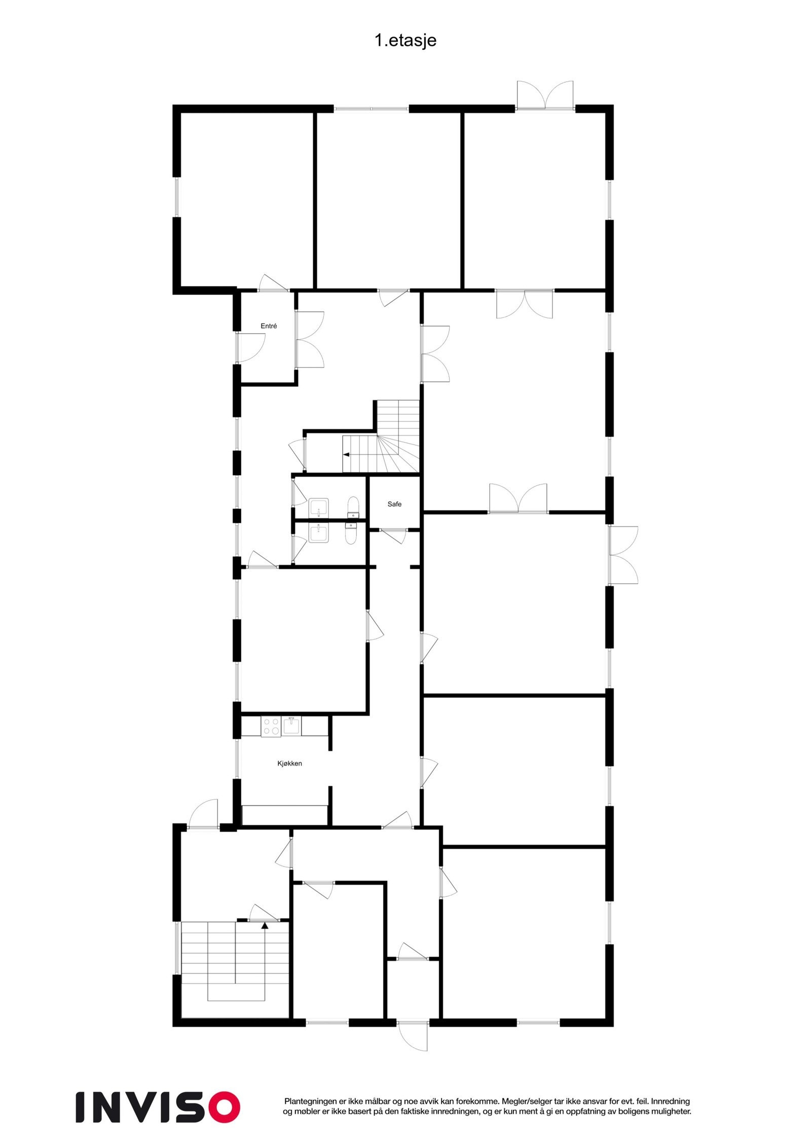 Plantegning hovedbolig 1. etasje. Galleribilde
