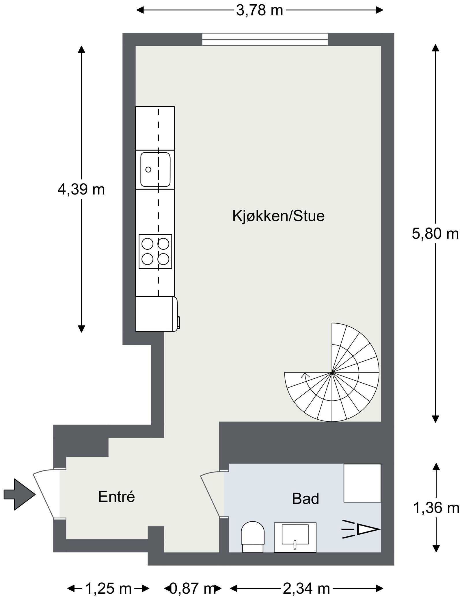 Plantegning, 1 etasje Galleribilde