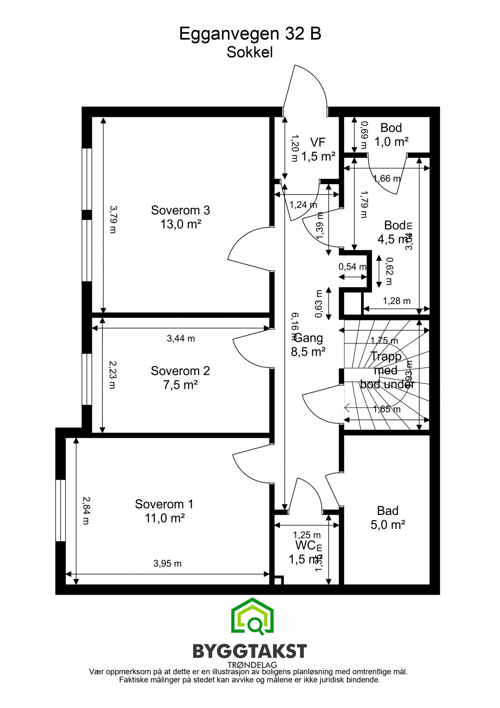 Planskisse - Egganvegen 32 B - Sokkel Galleribilde