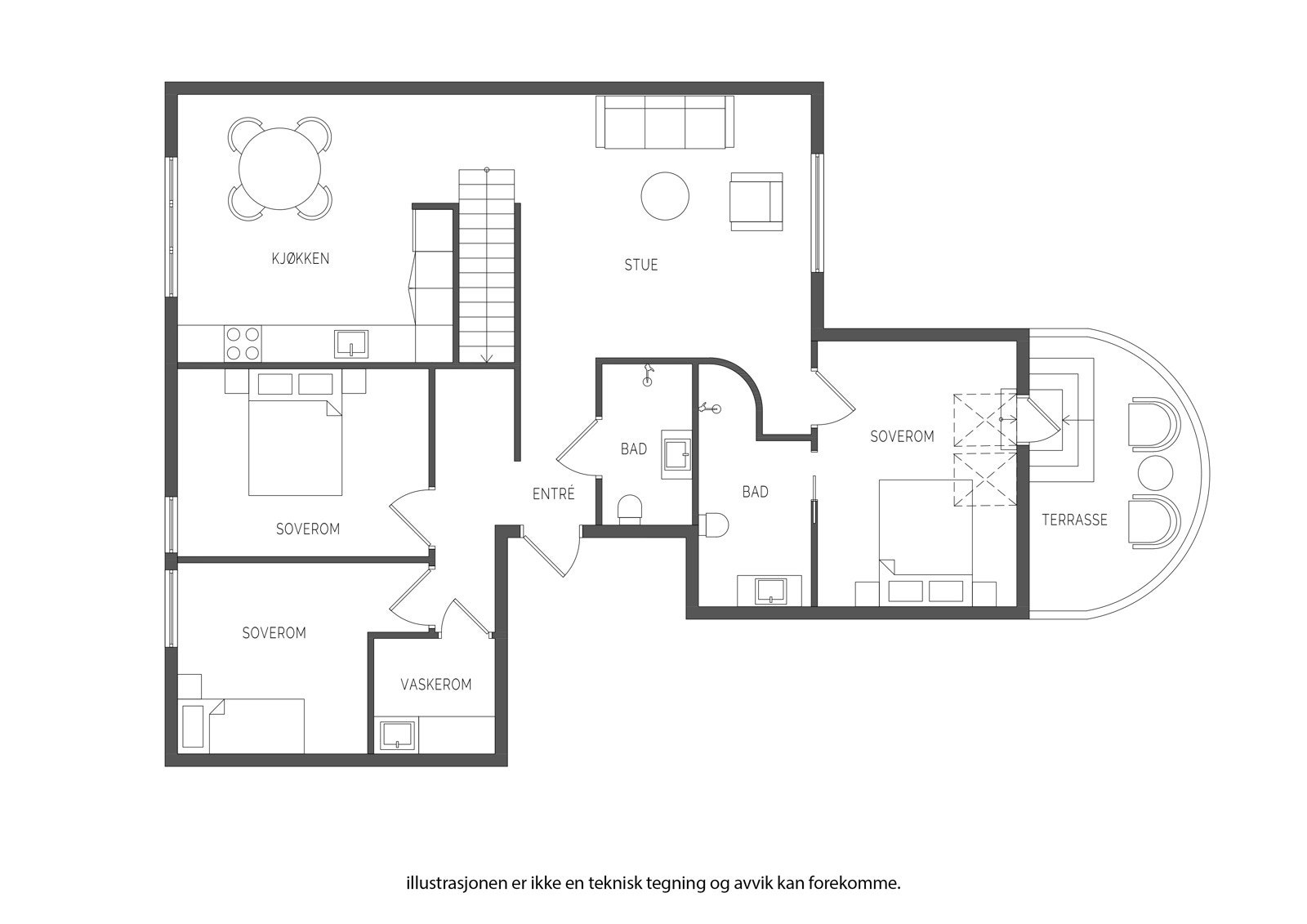 Plantegning 3. etasje Galleribilde