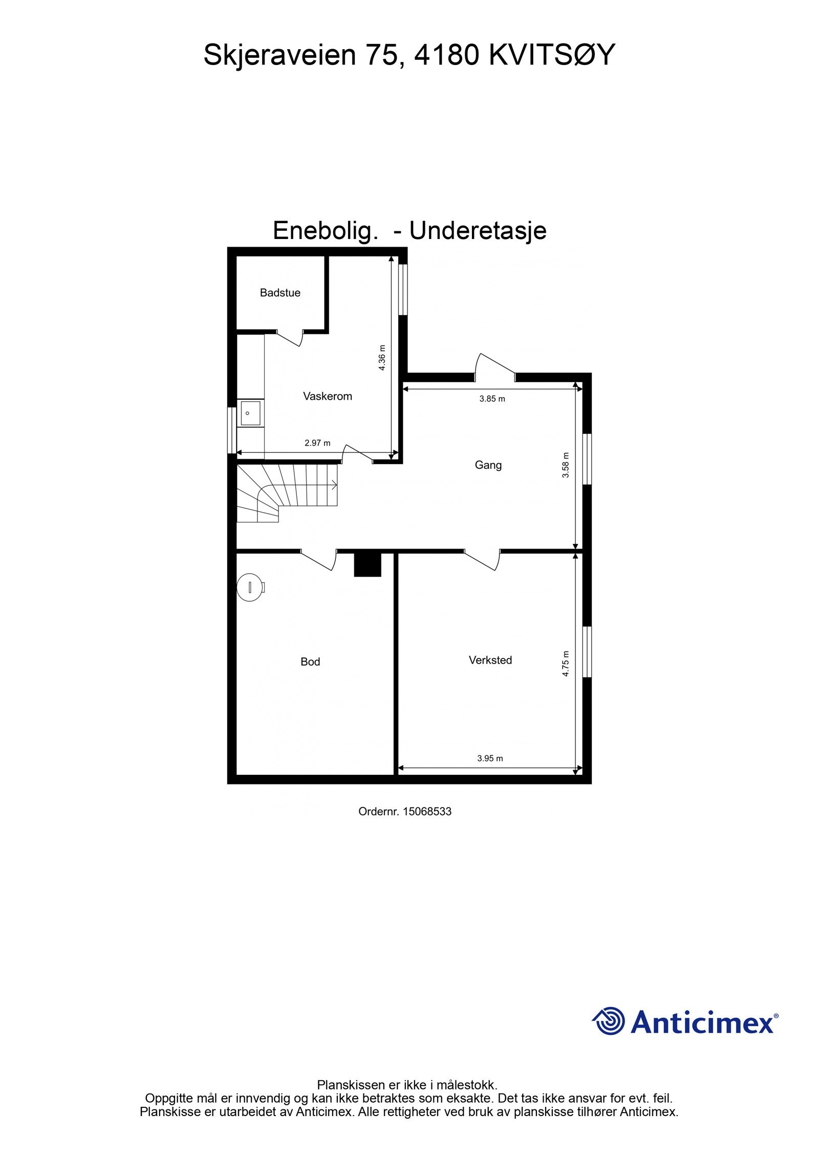 Plantegning - Underetasje. Galleribilde
