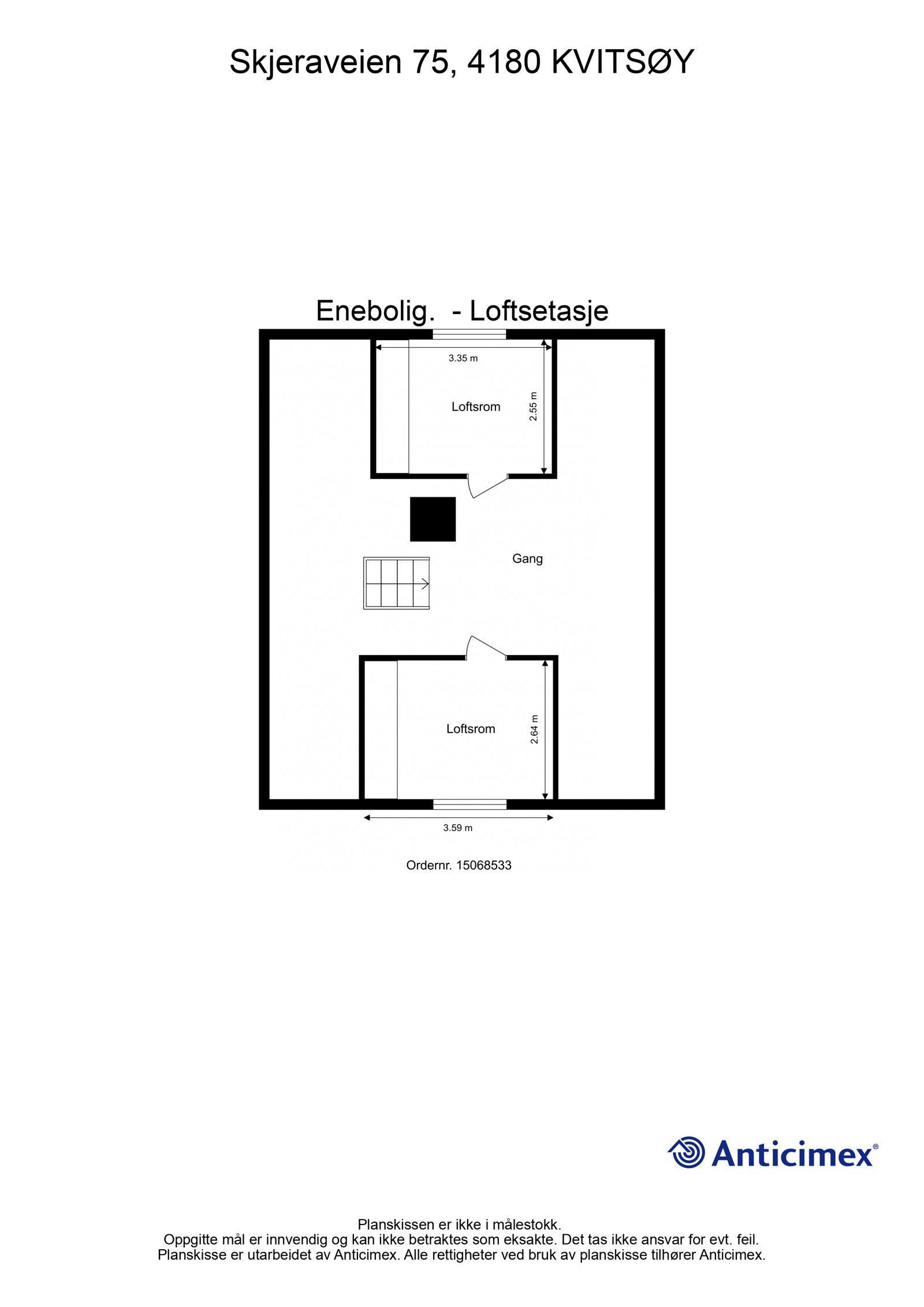 Plantegning - Loftsetasje. Galleribilde