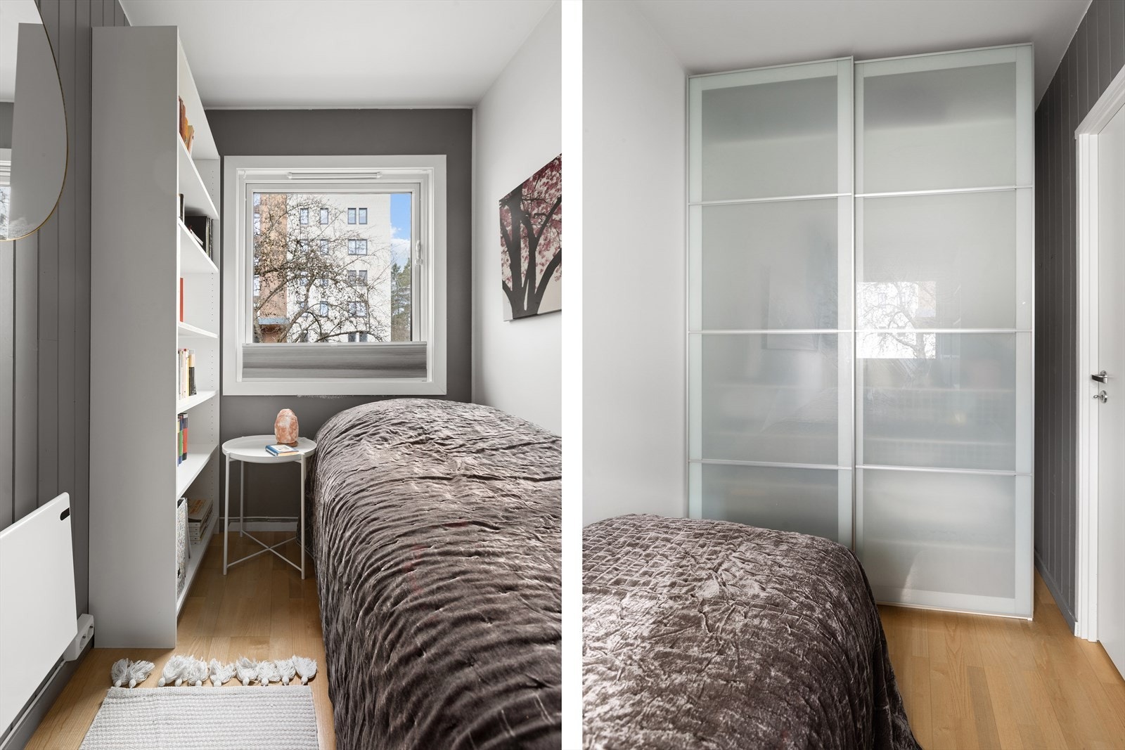 Rommet har plass til seng og garderobe. Galleribilde