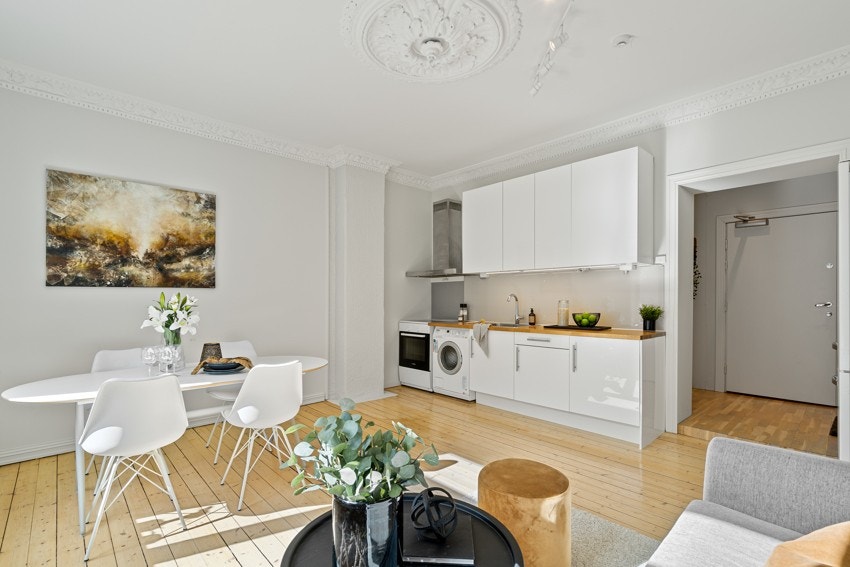 Leiligheten har et lekkert orginalt tregulv som er godt ivaretatt. Galleribilde