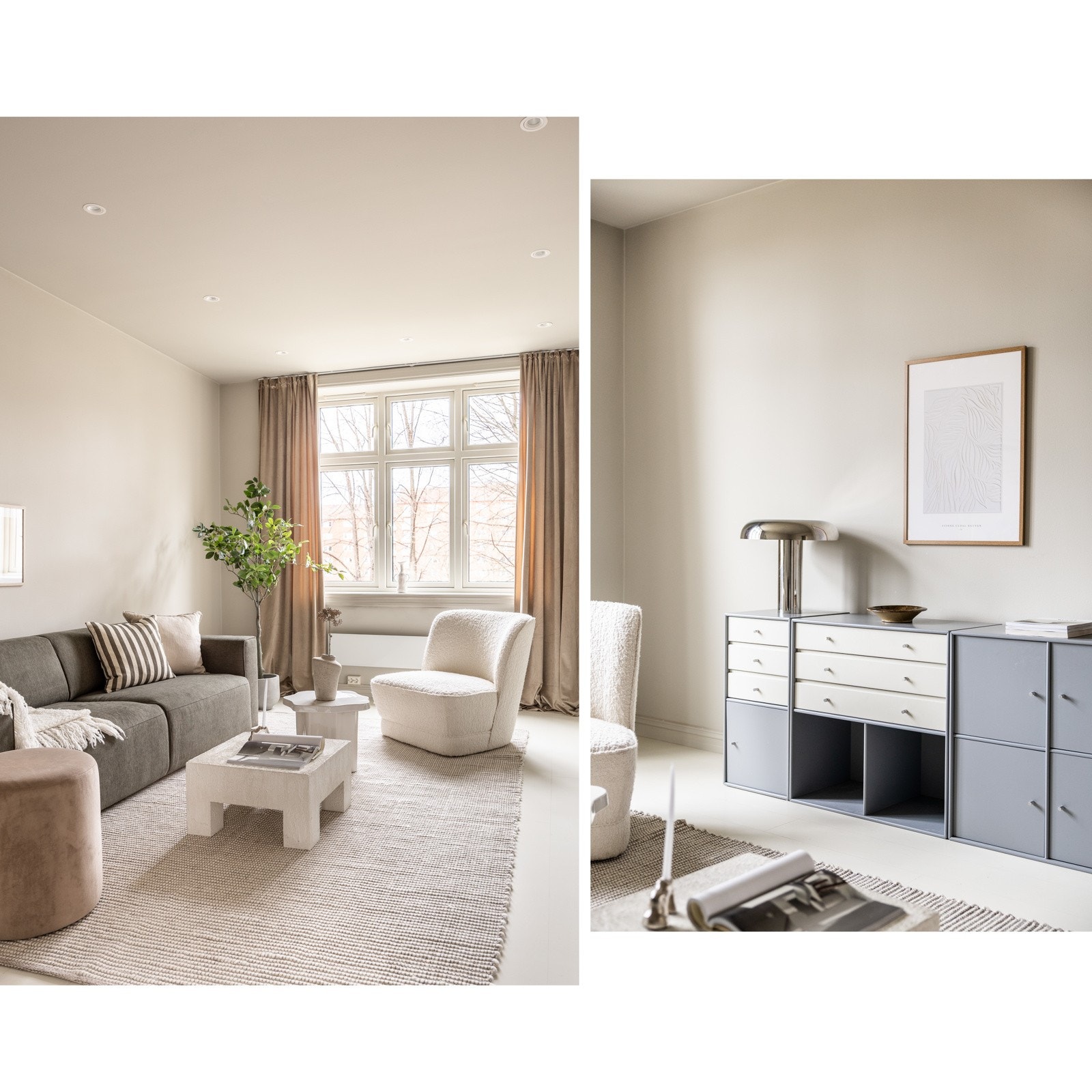 Den gjennomgående planløsningen gir en naturlig flyt mellom rommene. Galleribilde