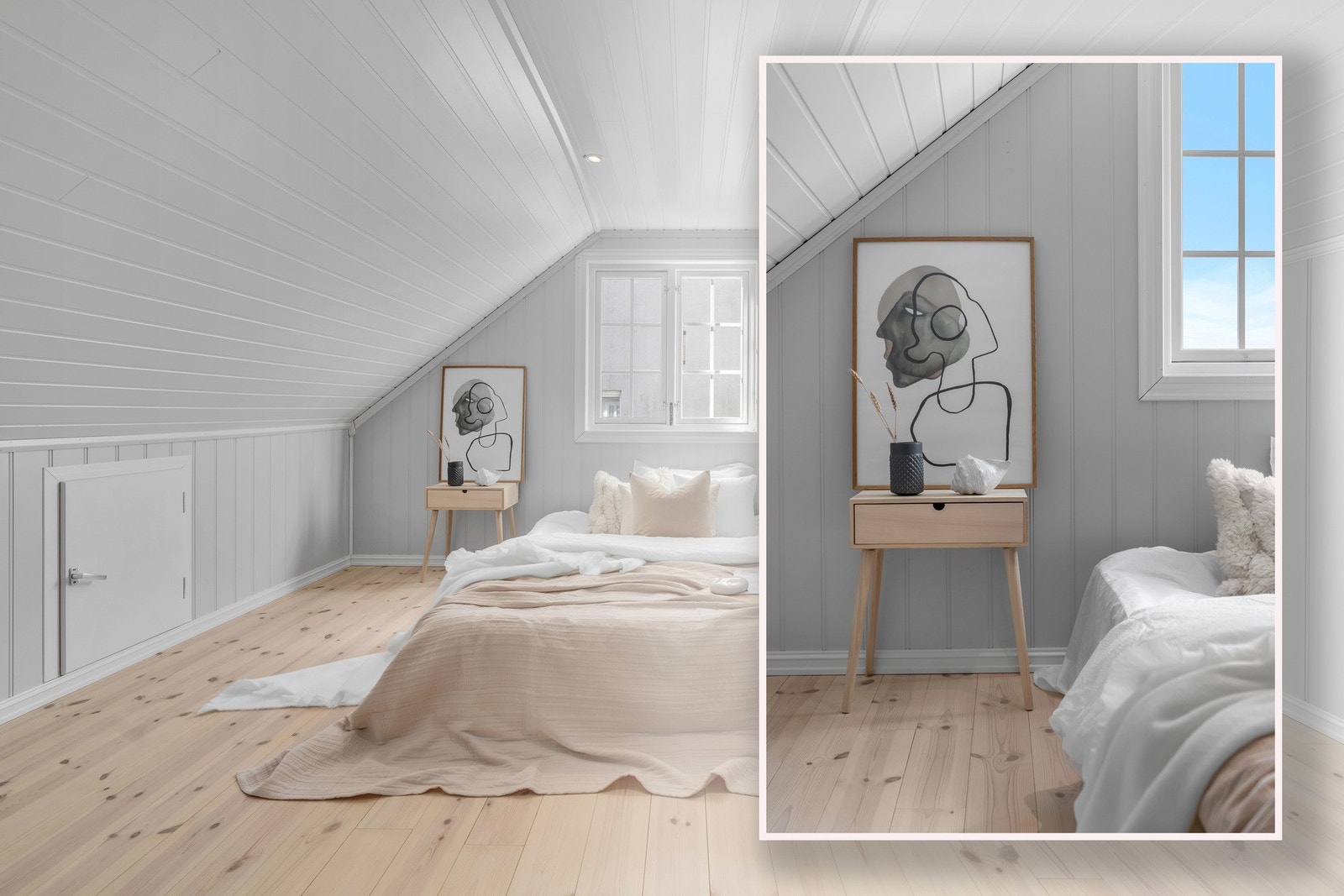 Soverom med lyse moderne farger Galleribilde