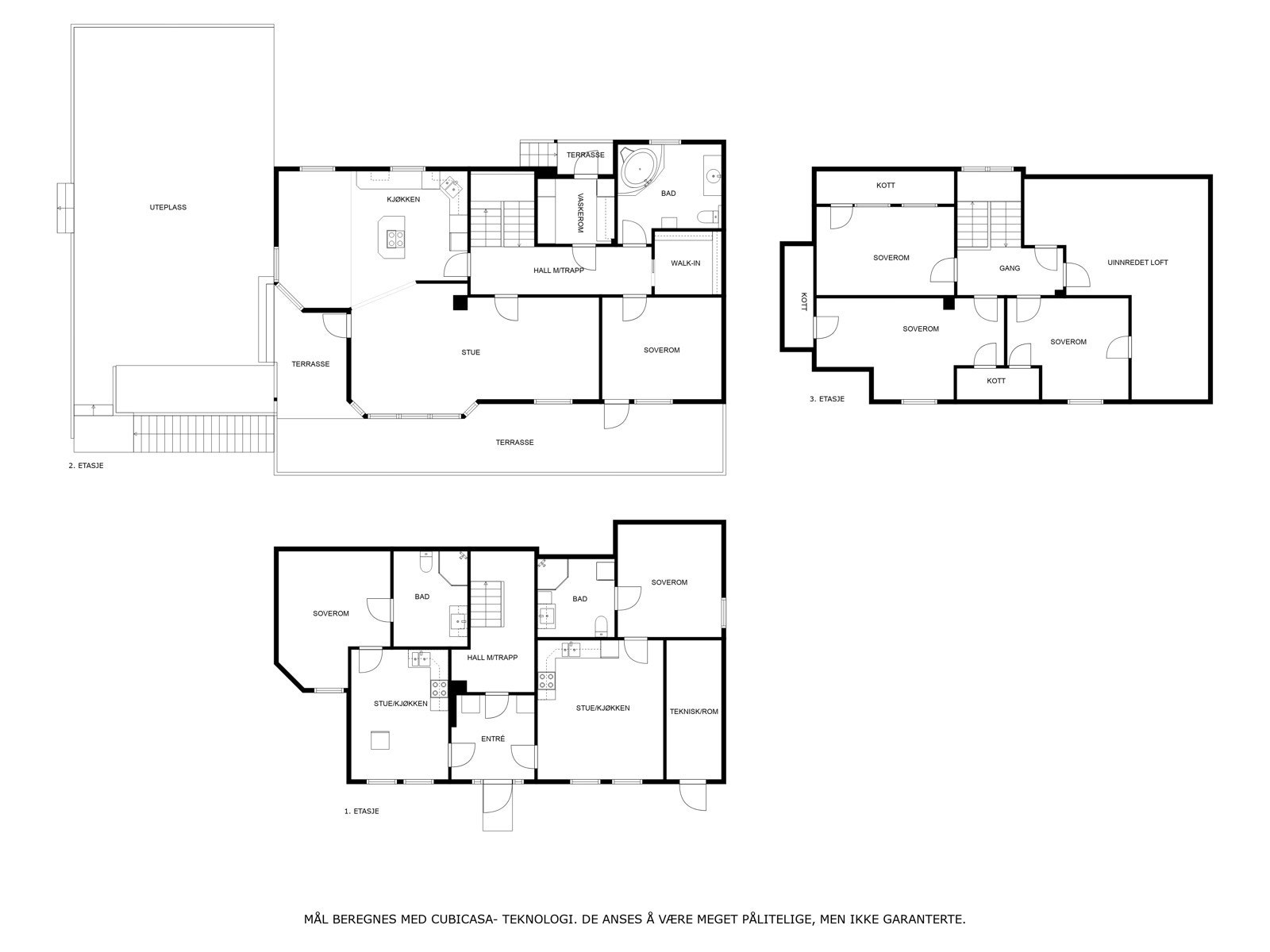Plantegning alle plan Galleribilde