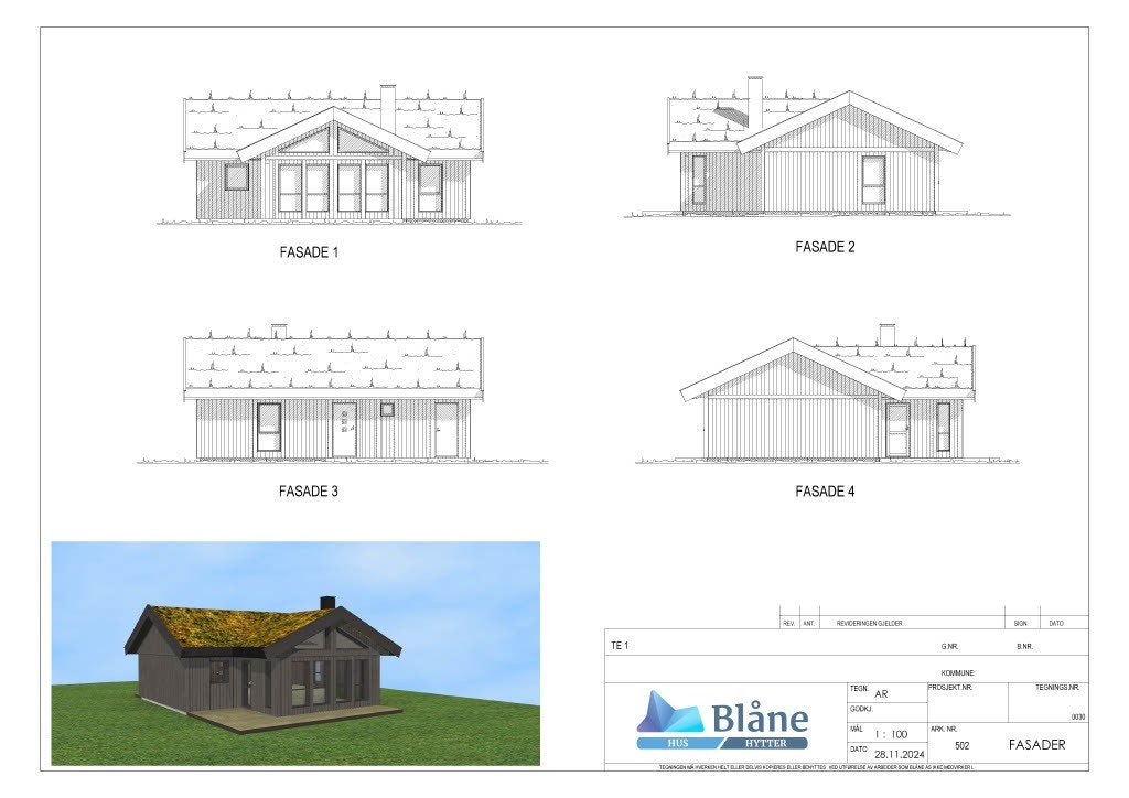 Fasadetegning Galleribilde