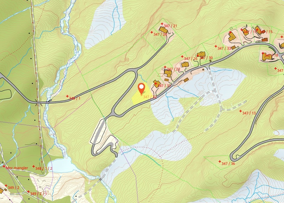 Kart med avmerka tomt Galleribilde