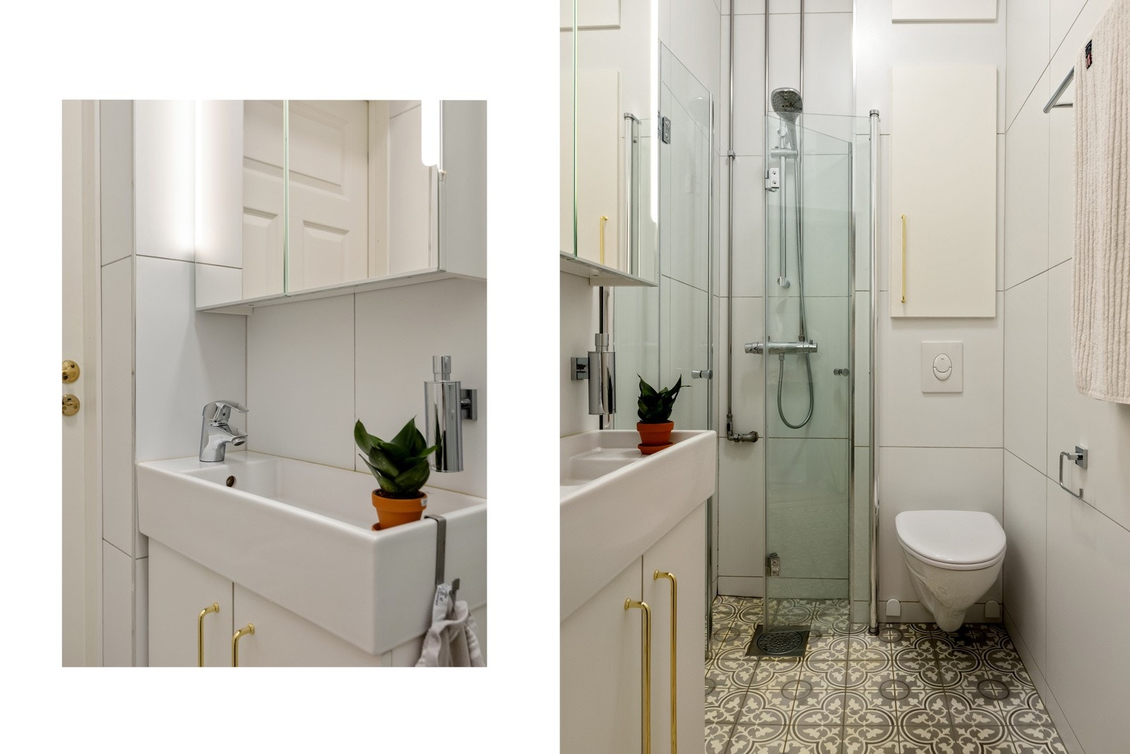 Lekre flisvalg, varmekabler og moderne løsninger på badet Galleribilde