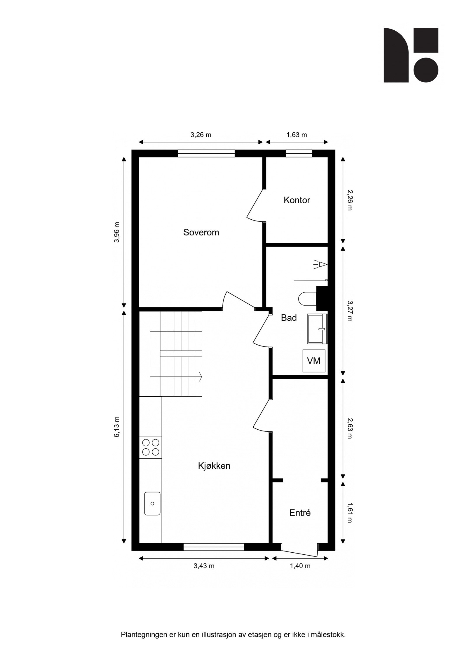Plantegning, 1 etg. Galleribilde
