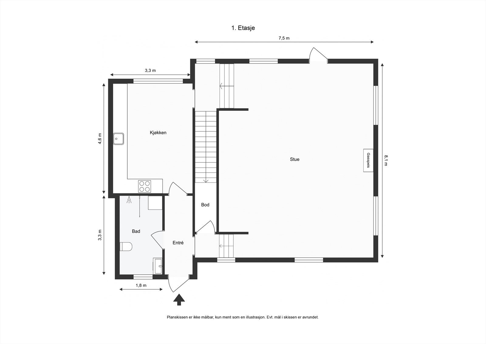 Plantegning 1. Etasje Galleribilde