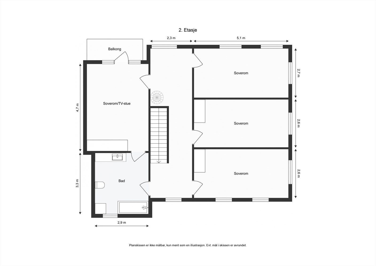 Plantegning 2. etasje Galleribilde