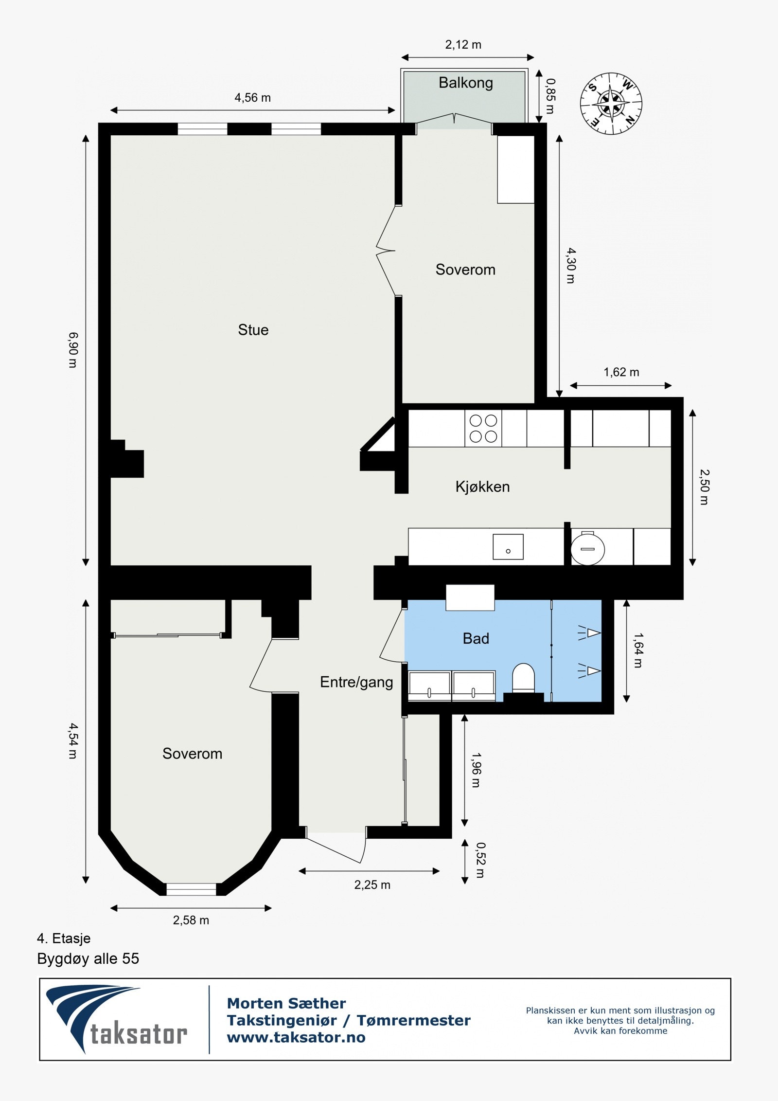 Plantegning av Bygdøy Allé 55 Galleribilde