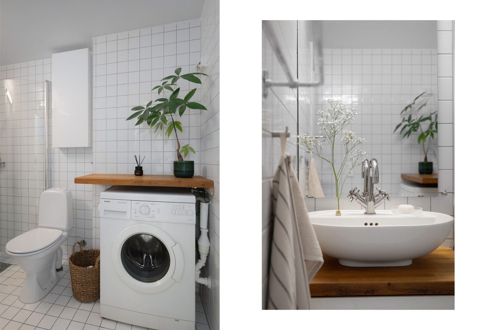 Varmekabler i gulv og opplegg for vaskemaskin (medfølger ved salg). Galleribilde