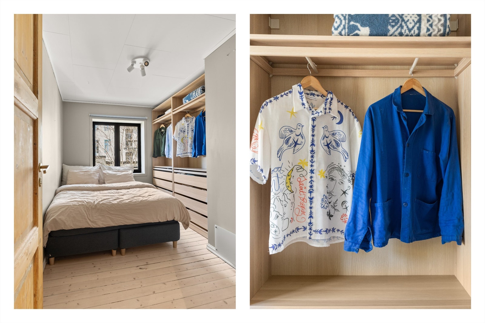 Det er rikelig med oppbevaringsplass i en svært romslig garderobeløsning. Galleribilde