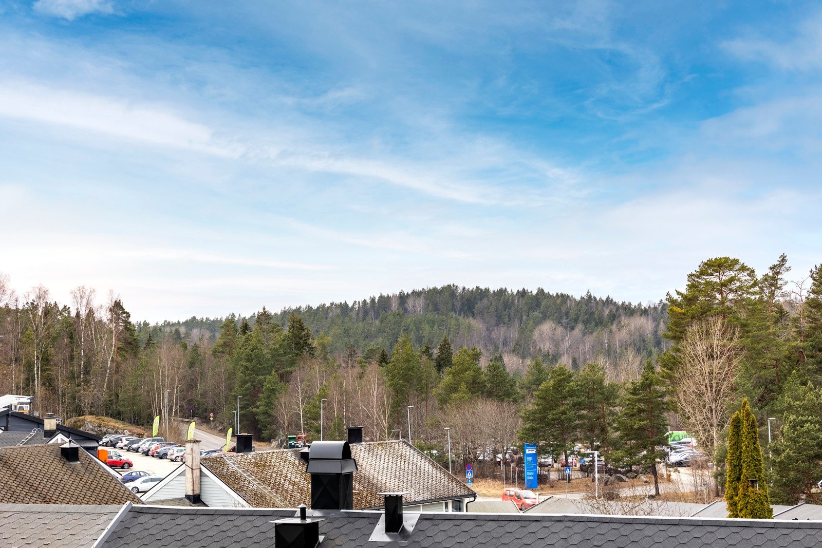 Fra rekkehuset er det fin utsikt over området. Galleribilde