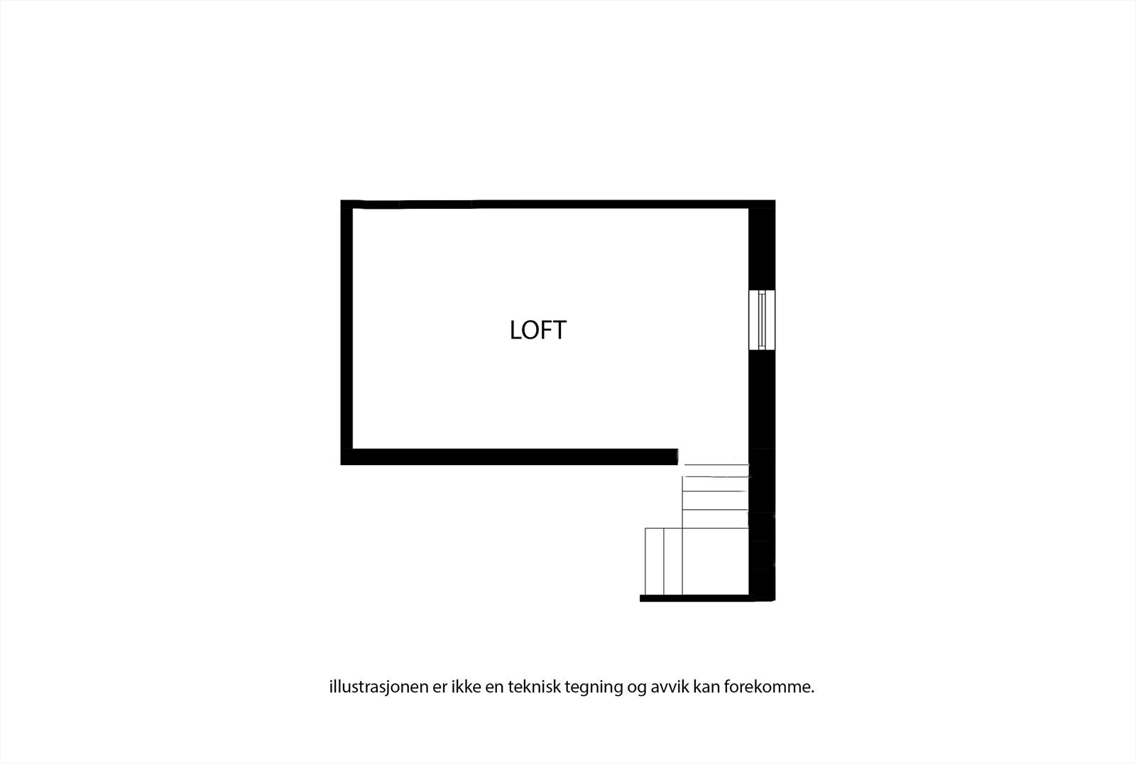 Planløsning kott i forbindelse med 2. etasje. Galleribilde