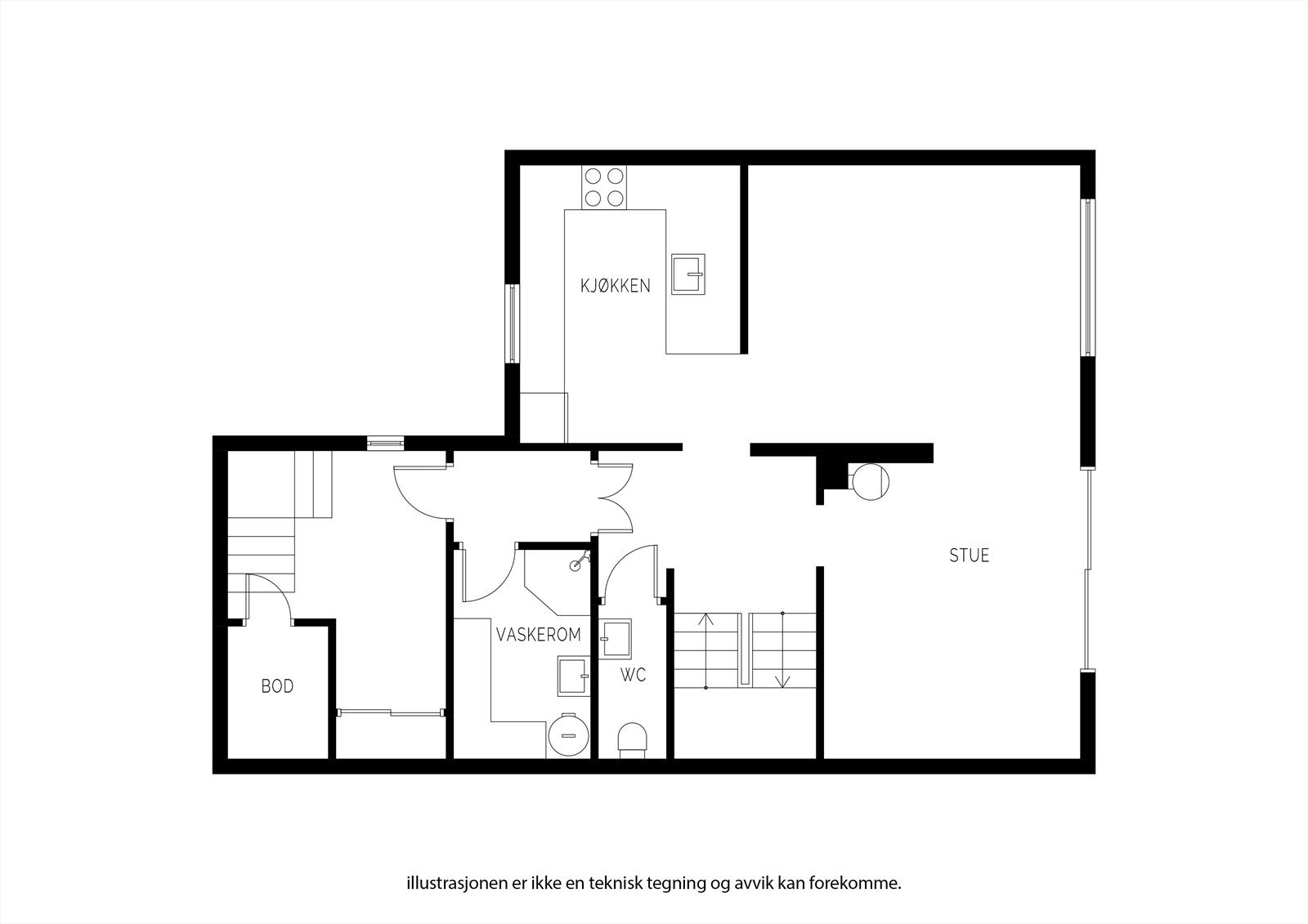 Planløsning 1. etasje Galleribilde