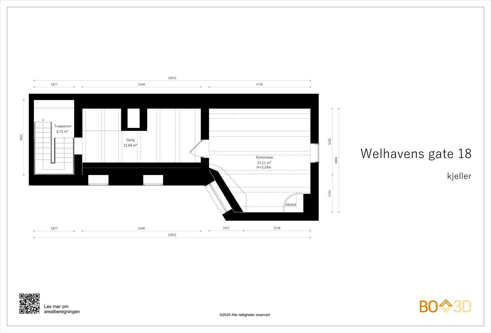 Og her har du en oversikt over planløsningen i kjelleren. Galleribilde
