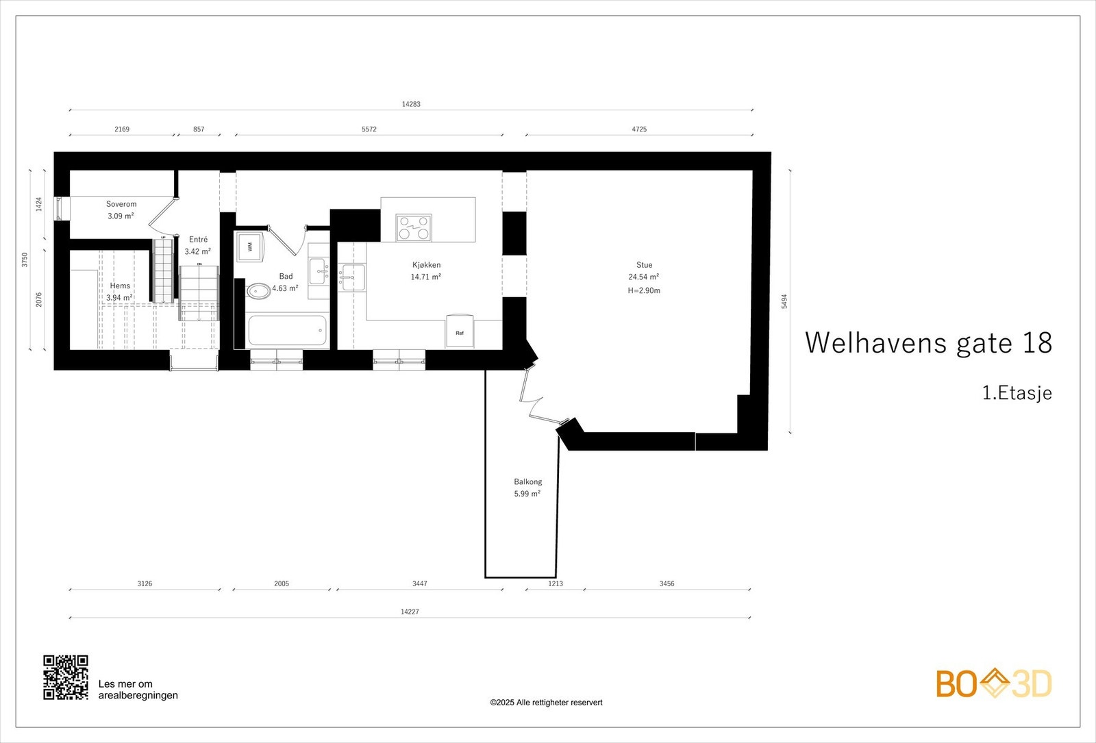 Men først begynner med boligen planskisse slik at du får orientert deg litt. Dette er boligens 1. etasje. Galleribilde