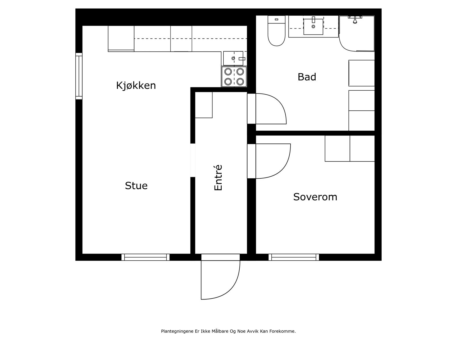 Plantegning hybel (ikke godkjent) Galleribilde