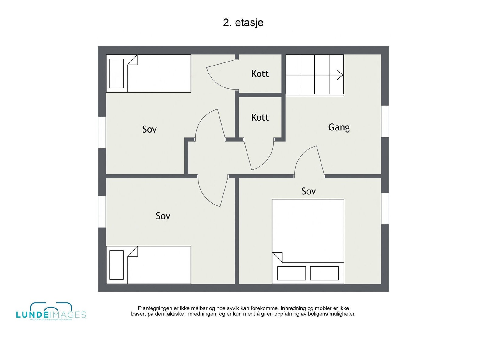 Planskisse 2. etasje - ikke målbar - BRA-i 34 kvm Galleribilde