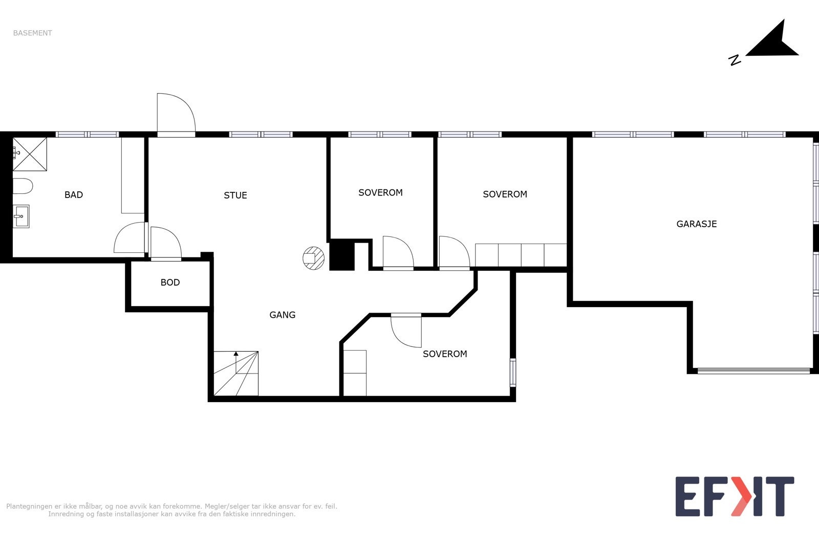 Plantegning underetasje. Galleribilde
