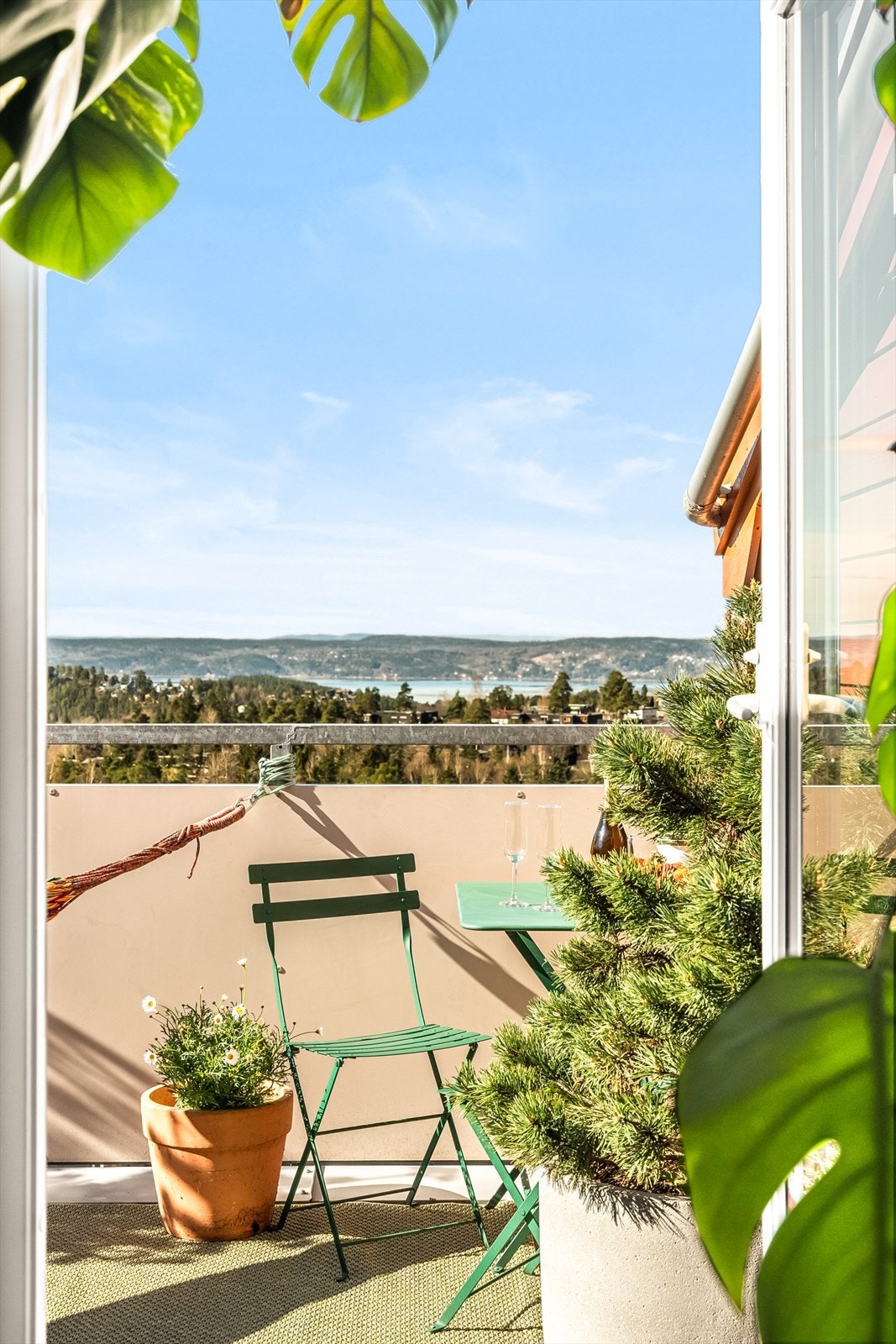 Velkommen til din egen grønne oase - en balkong forvandlet til et fredelig pusterom midt i hverdagen. Galleribilde