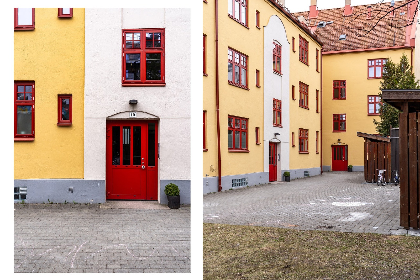 Fasaden mot bakgården. Galleribilde