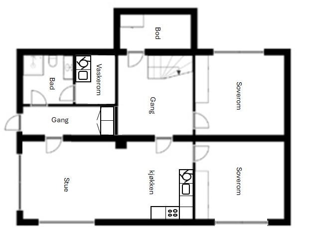 Selgers illustrasjon av hybel u.etg. Galleribilde