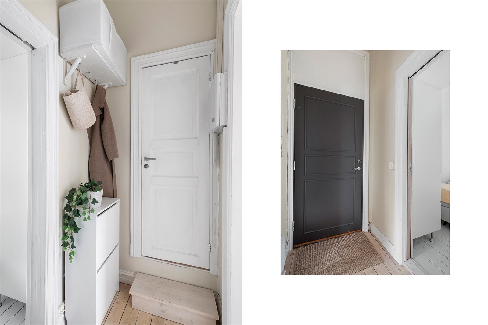 Entré/gang med plass til oppheng av yttertøy. Galleribilde