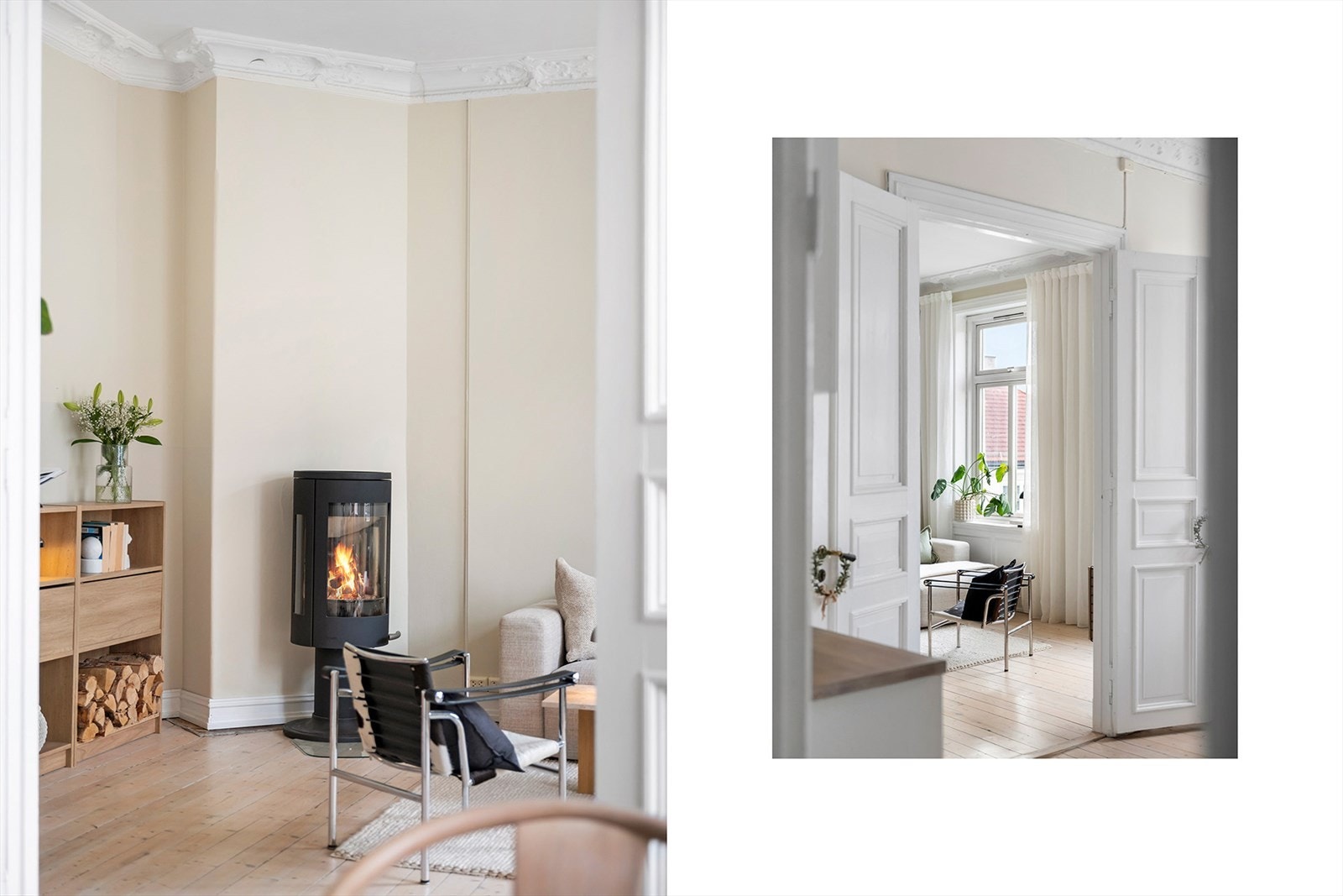 Både stue og gang er nymalt i 2024. Galleribilde