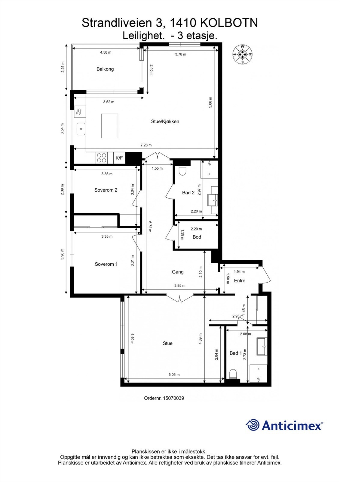 Plantegning 3.etasje Galleribilde