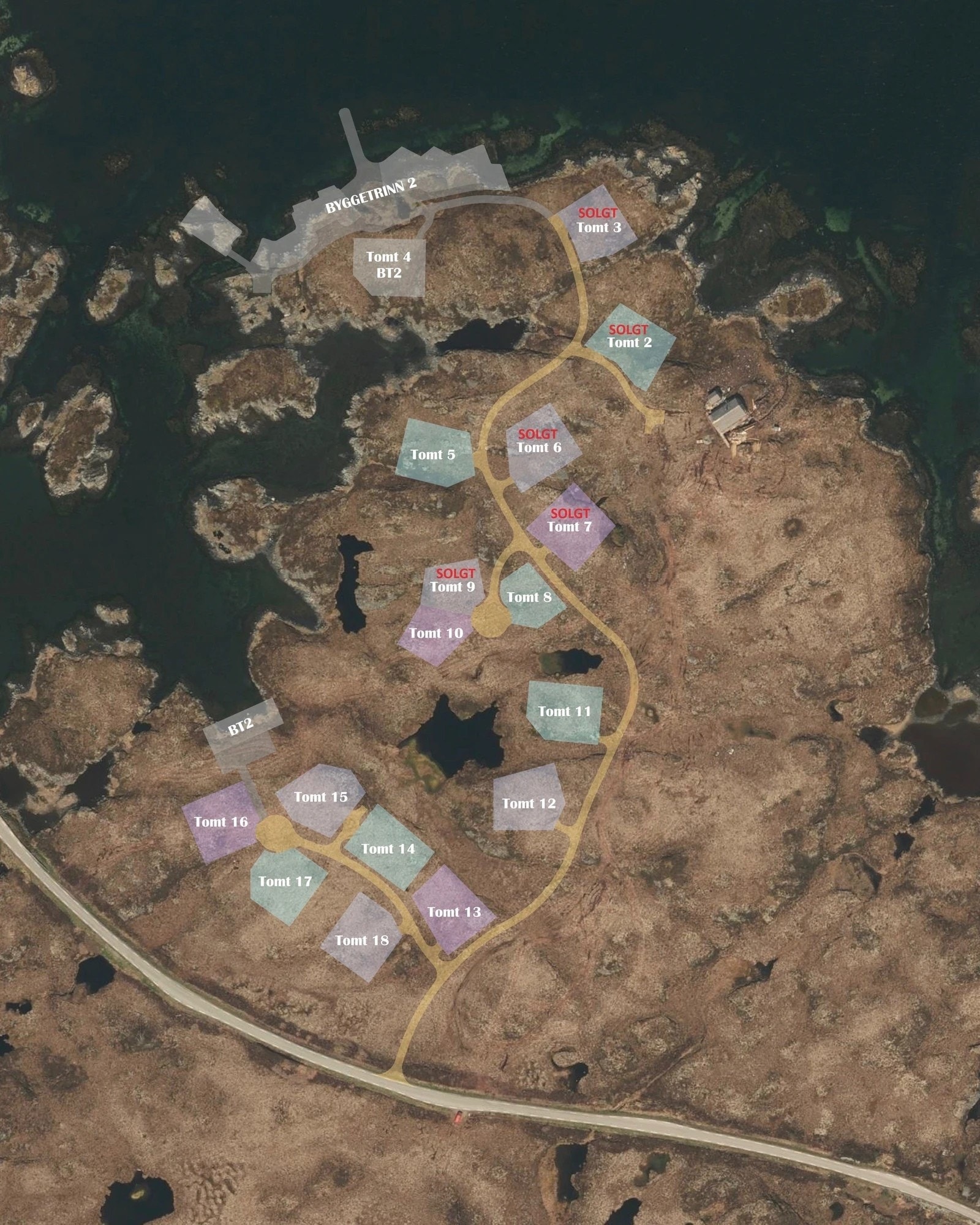 Tomtekart. Pris pr tomt varierer. Ta kontakt for komplett prisliste og mer informasjon om hyttefeltet. Galleribilde