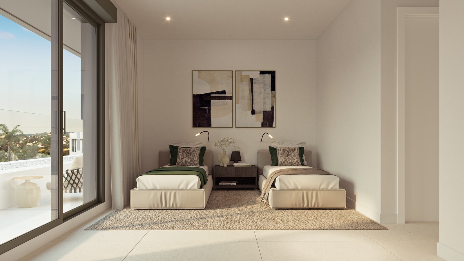 Leilighet 18 - Gjesterom med utgang til terrasse Galleribilde