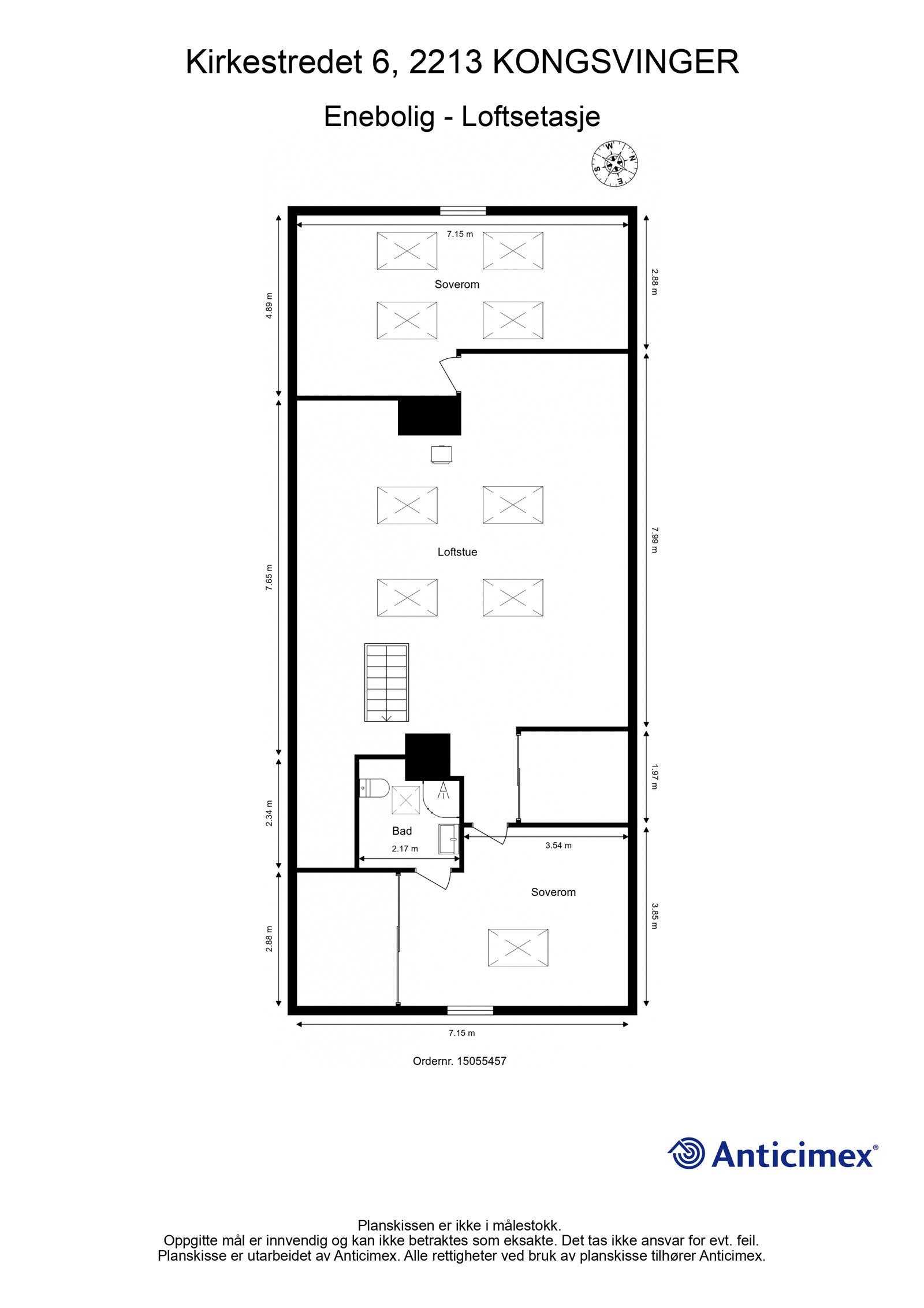 Plantegning - Loftsetasje Galleribilde