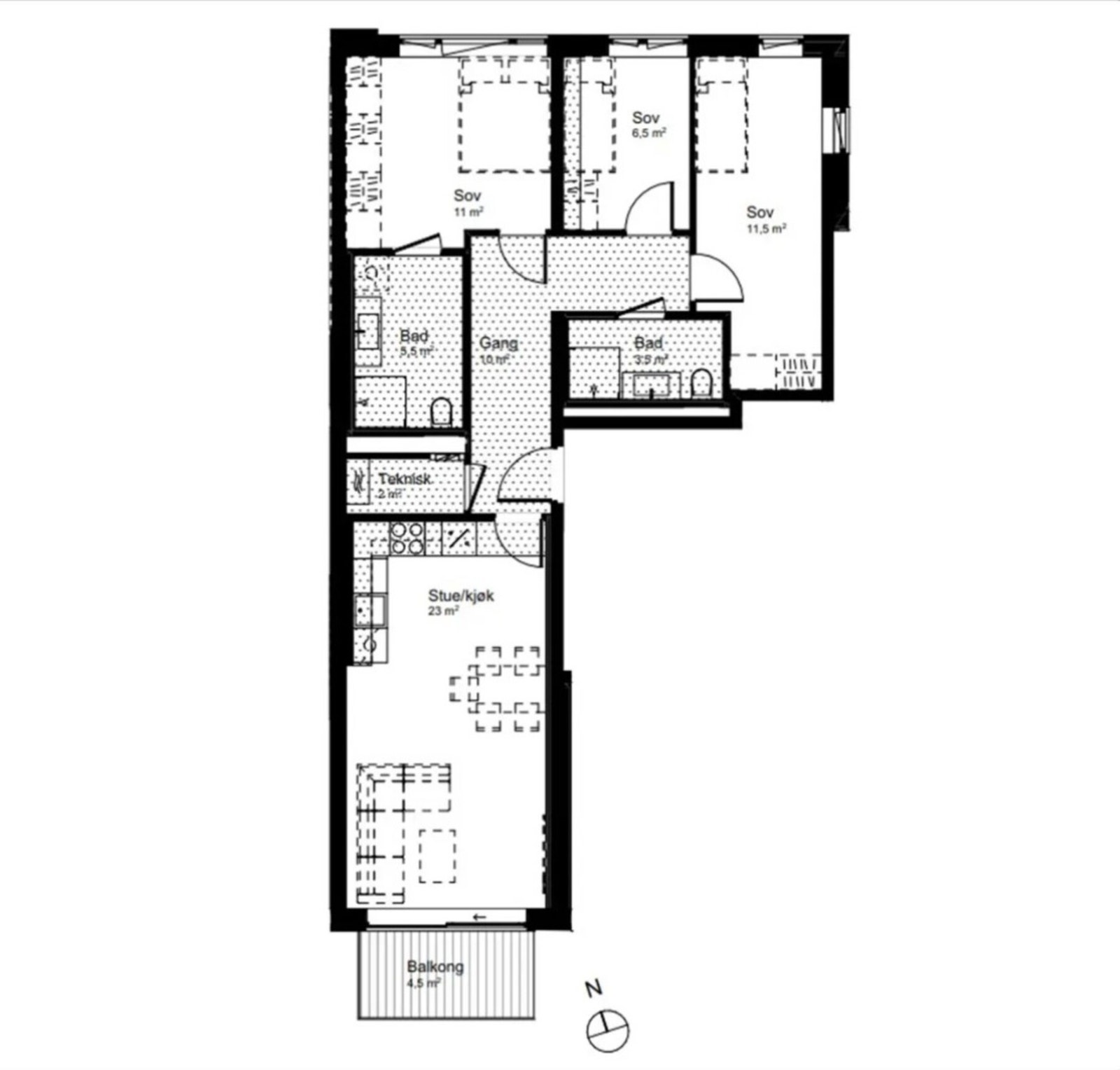 Boligen har en gjennomgående planløsning med store vindusflater som slipper rikelig med naturlig lys inn. Galleribilde