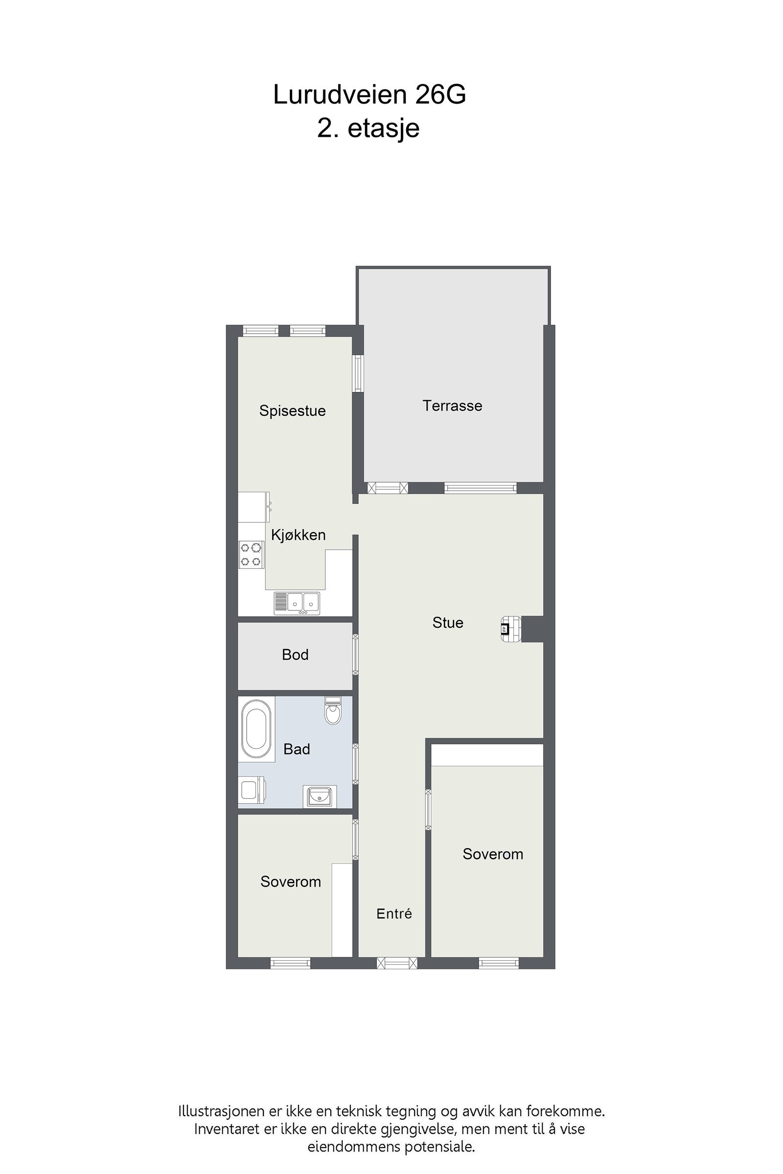 Velkommen opp i byggets 2. etasje. Galleribilde