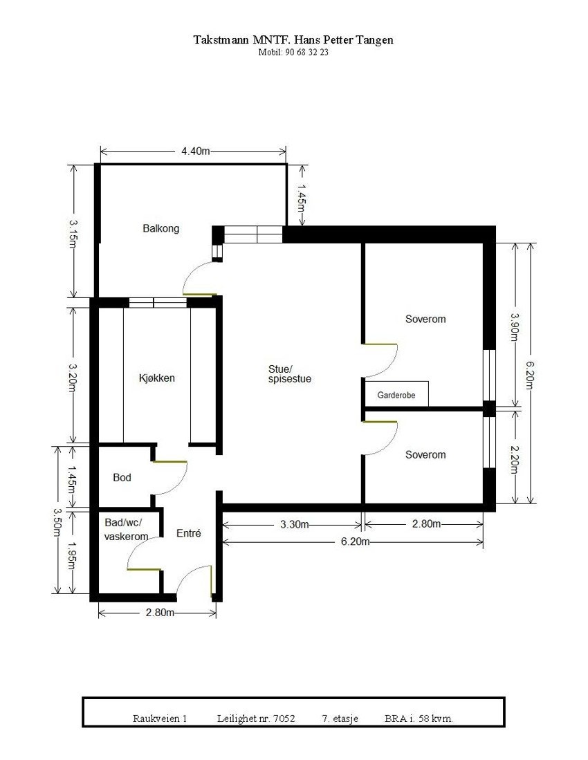Raukveien 1 - Plantegning Galleribilde
