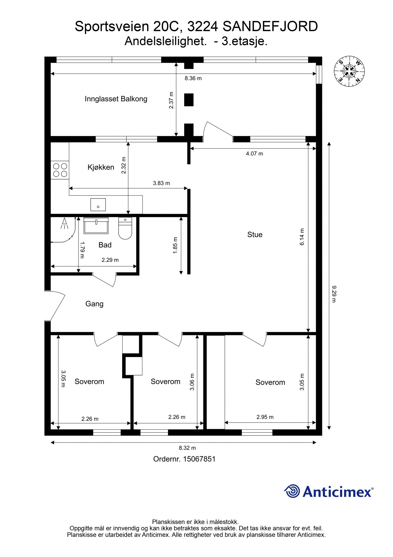 Plantegning- 3.etasje Galleribilde
