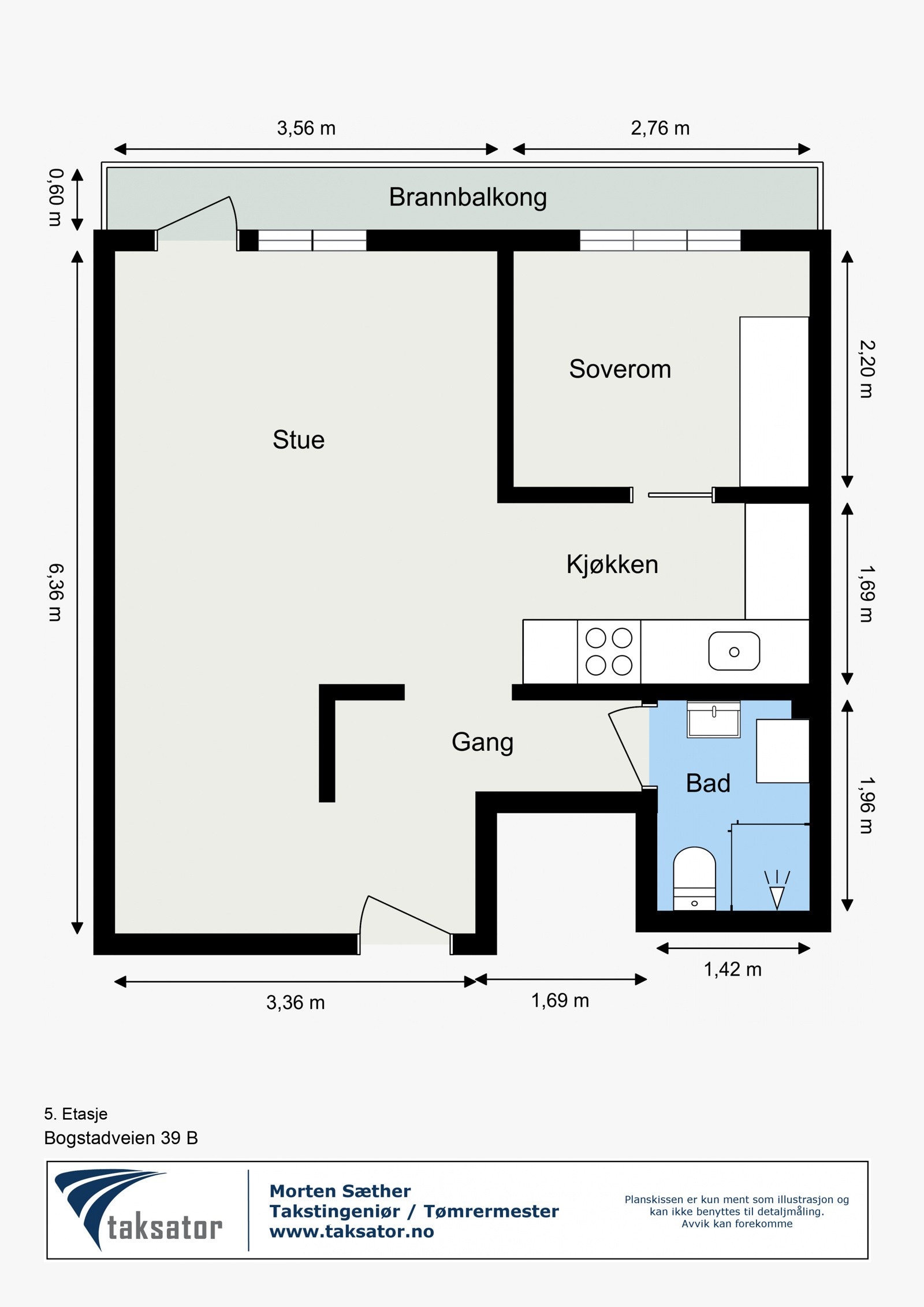 Plantegning - Bogstadveien 39B Galleribilde