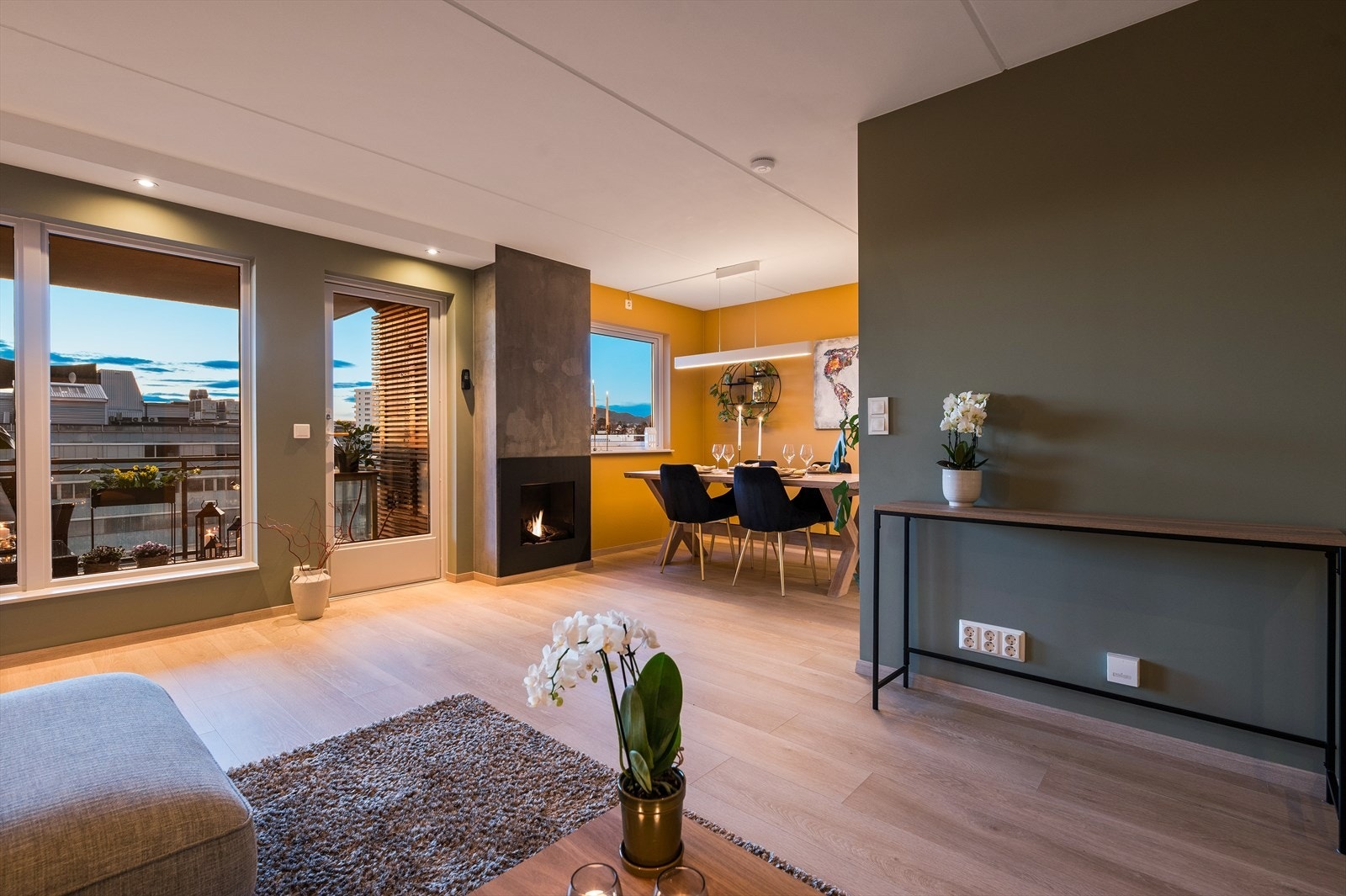 Den moderne gasspeisen fra byggeår gir ekstra hygge og varme på kalde dager. Galleribilde