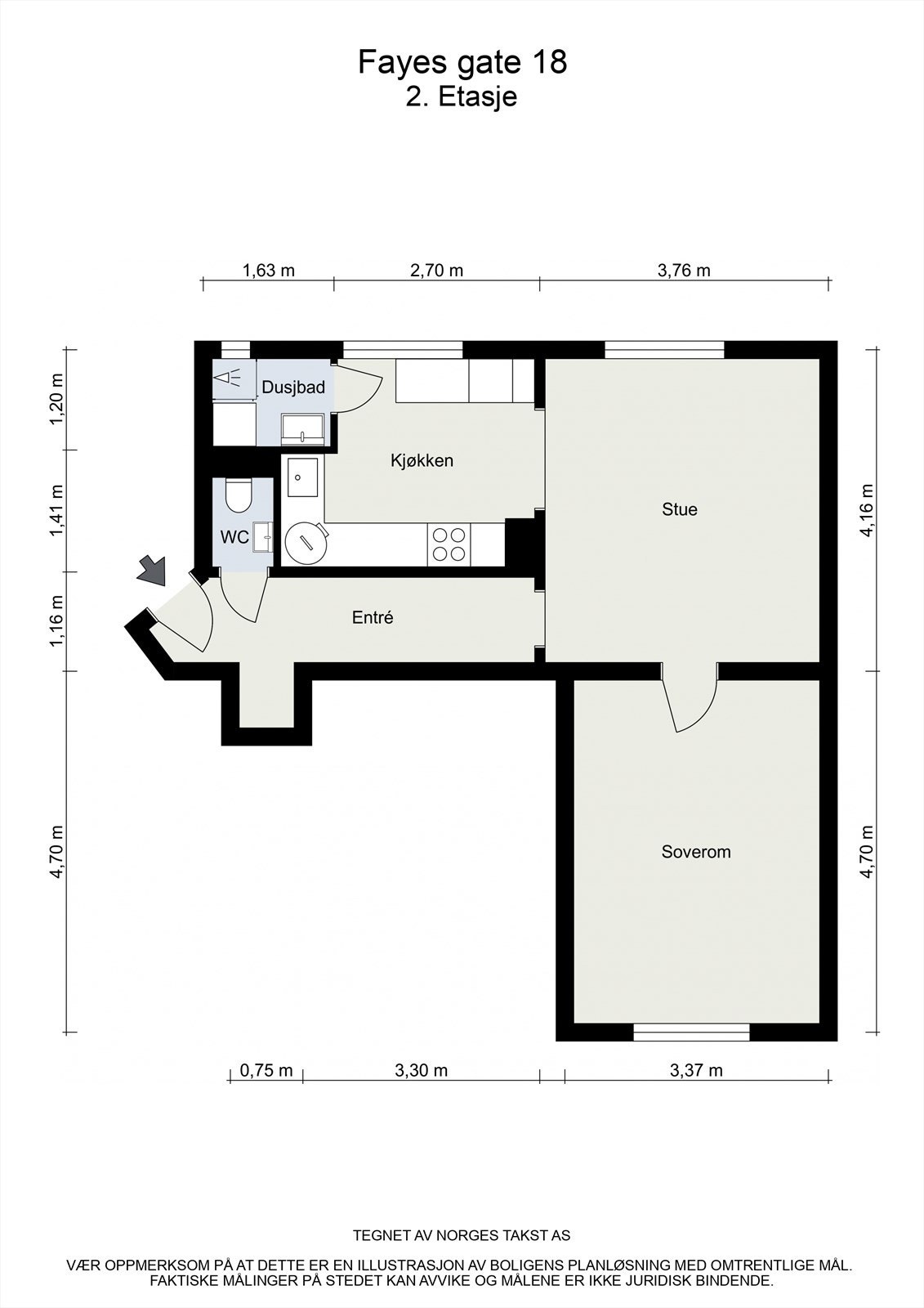 Vi starter med plantegningen slik at du får orientert deg i boligen. Galleribilde